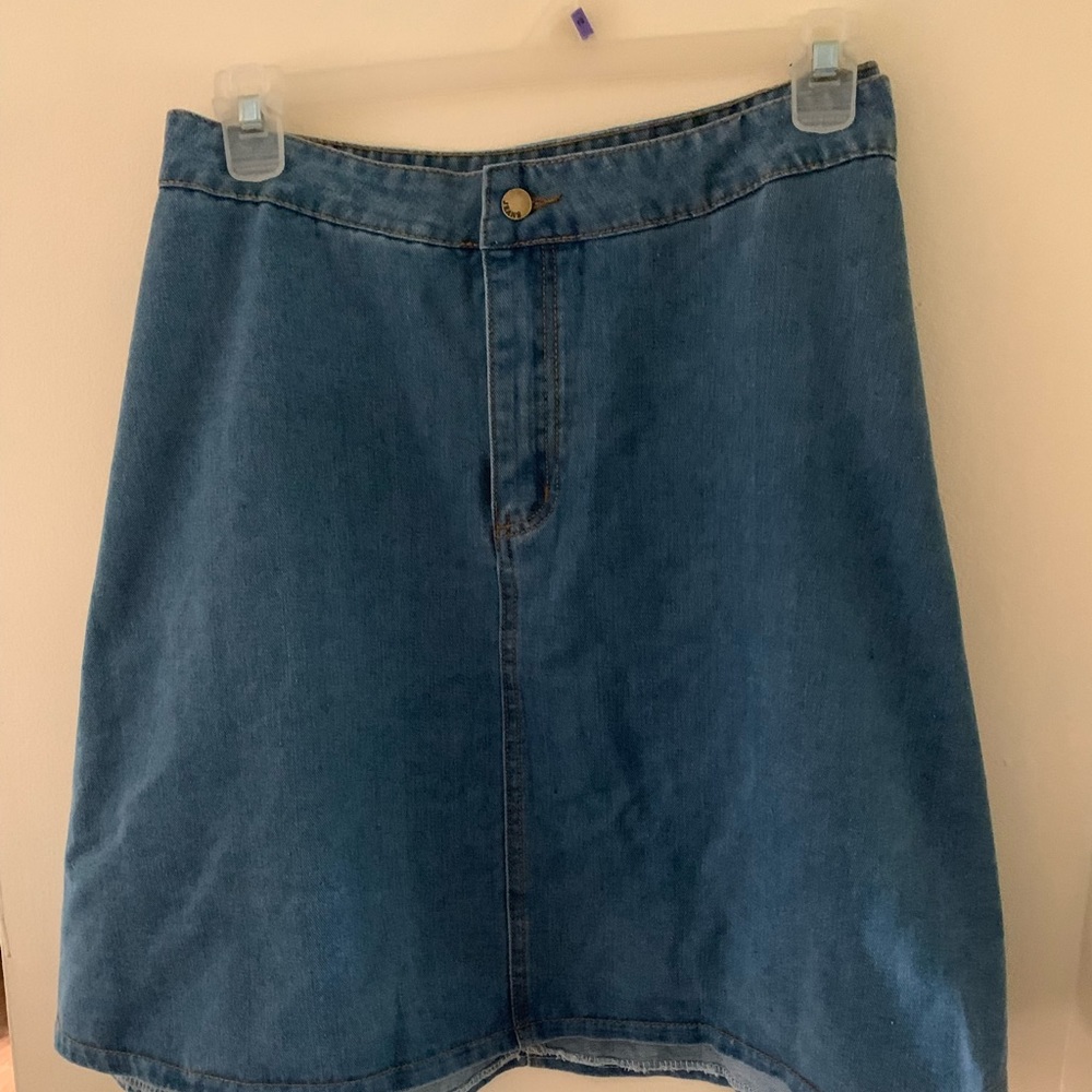 Plus denim skater skirt